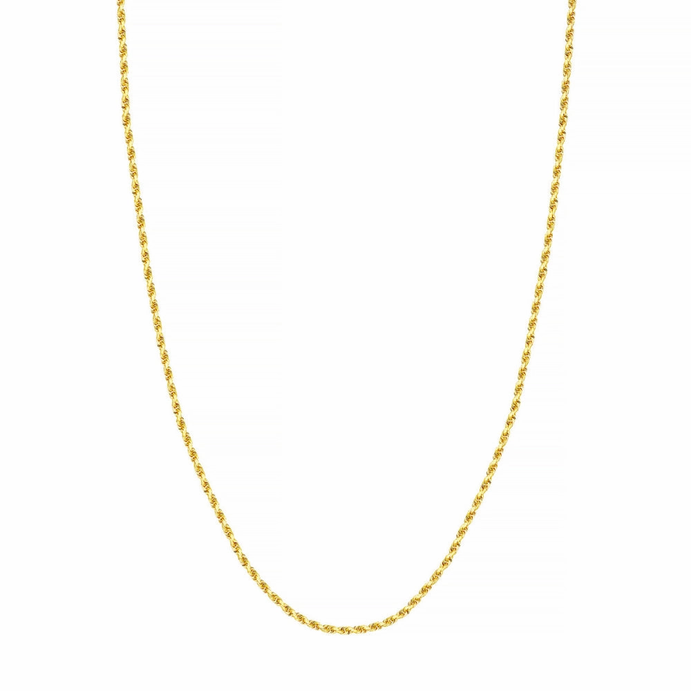 14k Gold 2.5mm Diamond-Cut Rope Chain