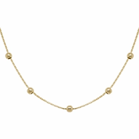 14k Gold Beaded Chain 16"