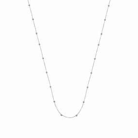14k Gold Beaded Station Necklace, 17"