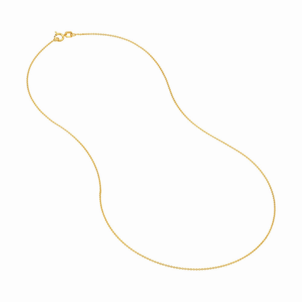 14k Gold Cable Chain Necklace, 18"