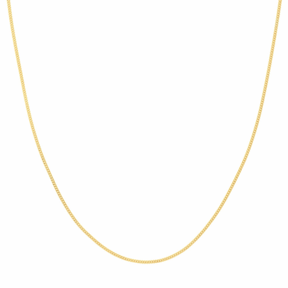 14k Gold Curb Link Chain Necklace, 18"