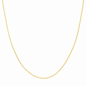 14k Gold Curb Link Chain Necklace, 18"