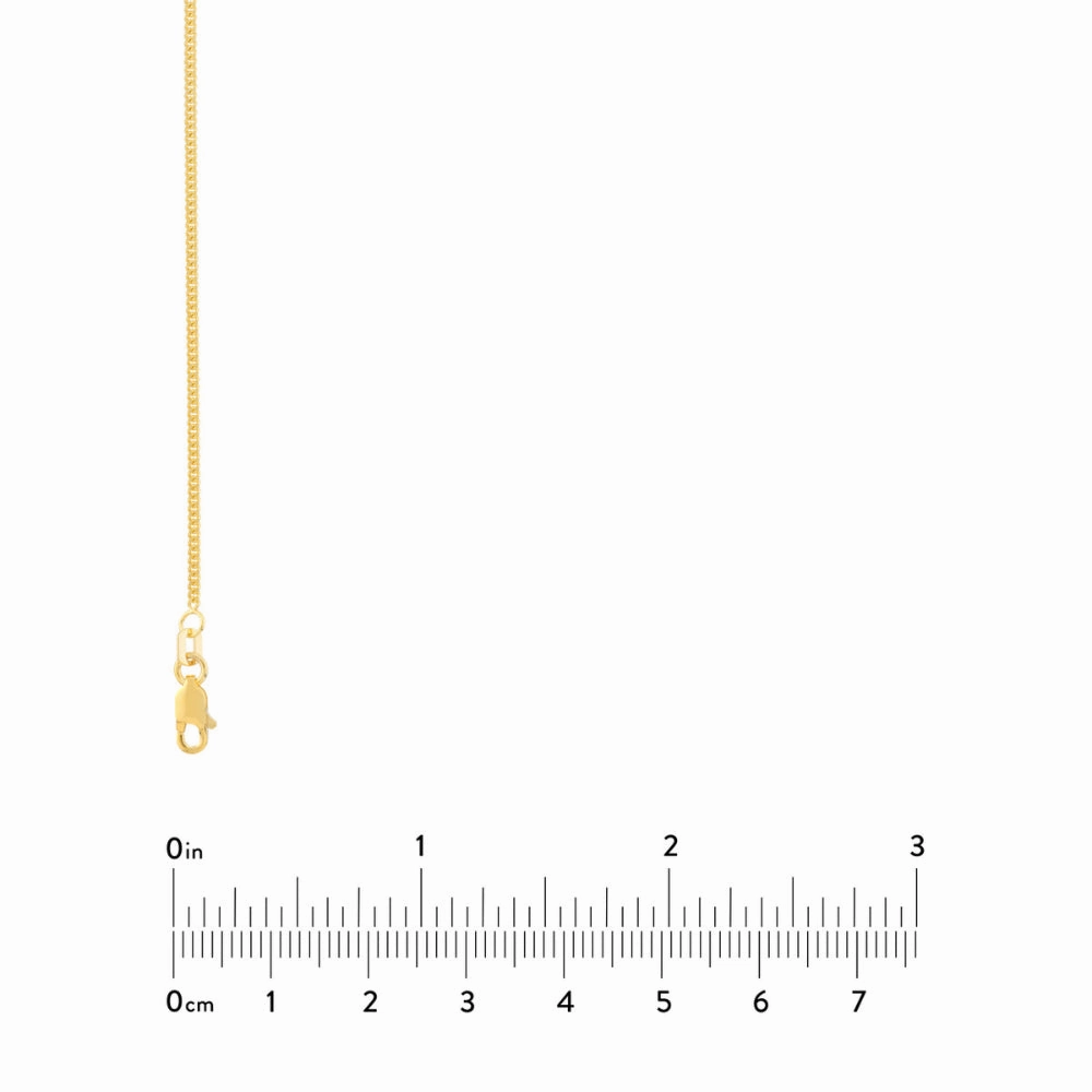 14k Gold Curb Link Chain Necklace, 18"