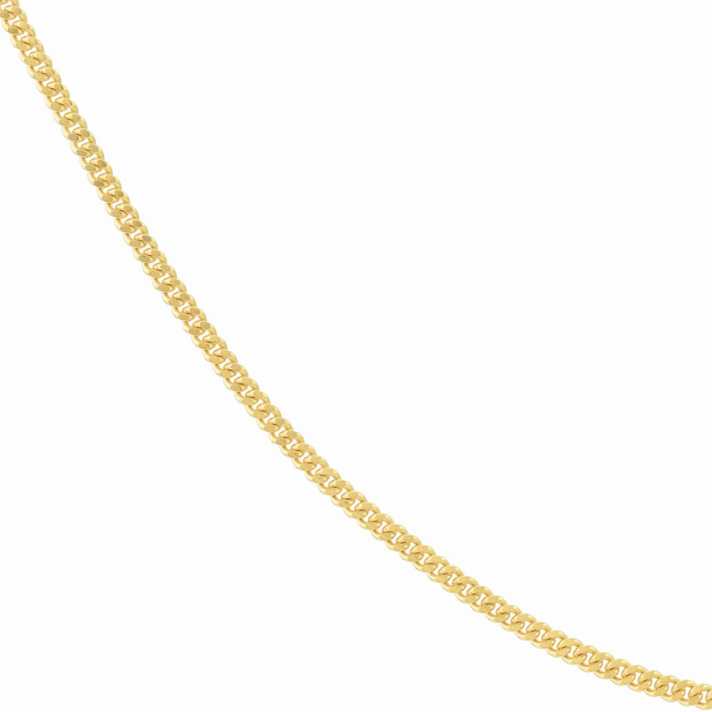 14k Gold Curb Link Chain Necklace, 18"