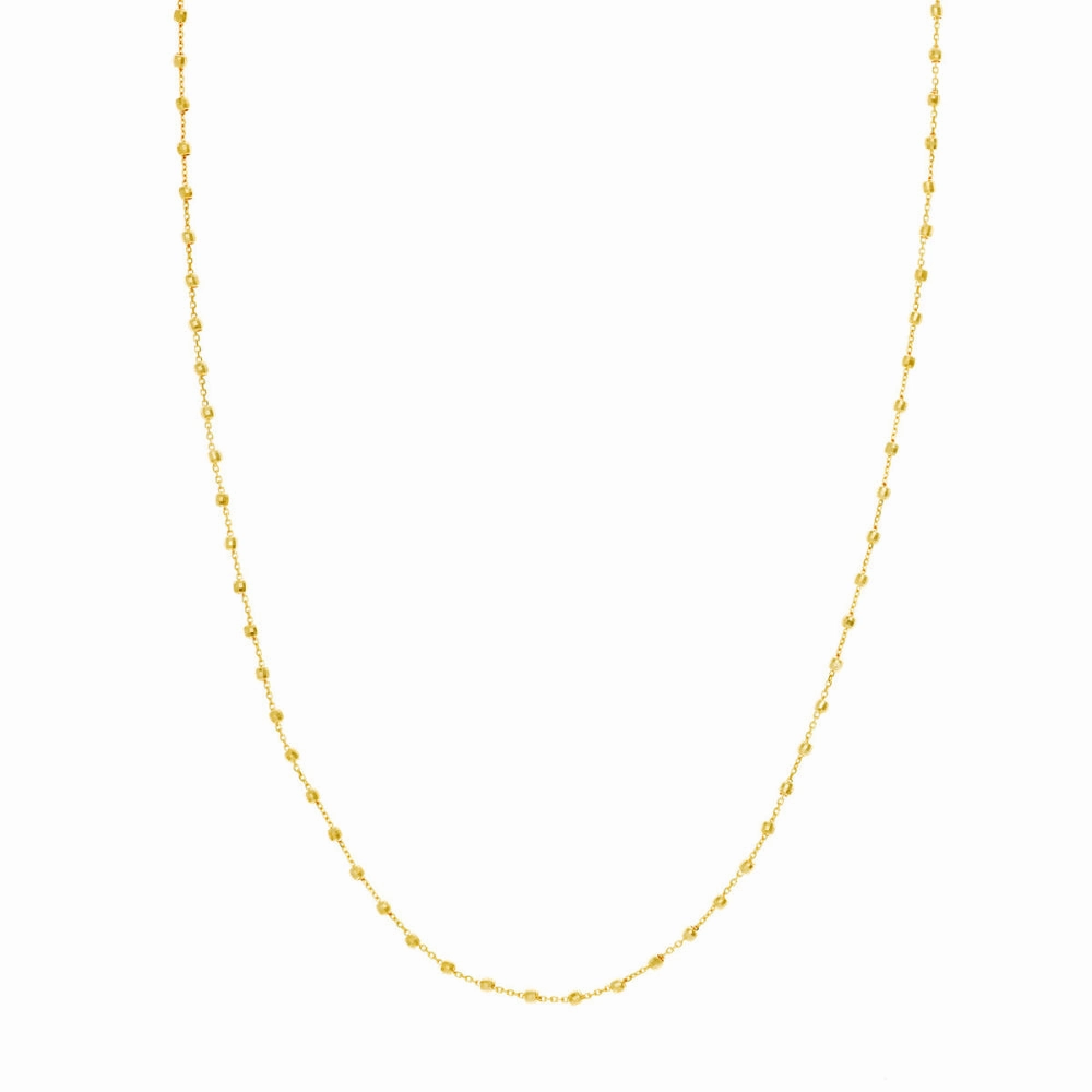 14k Gold Diamond-Cut Beads Station Necklace