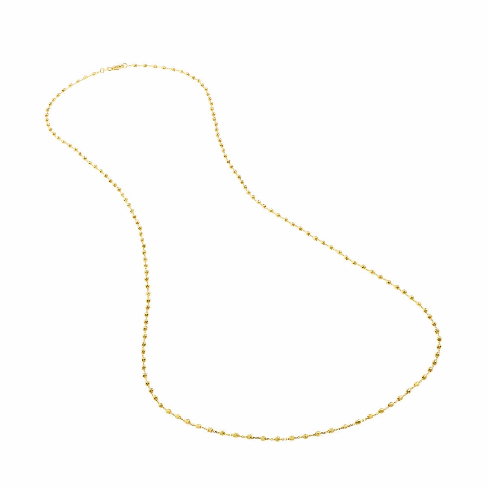 14k Gold Diamond-Cut Beads Station Necklace