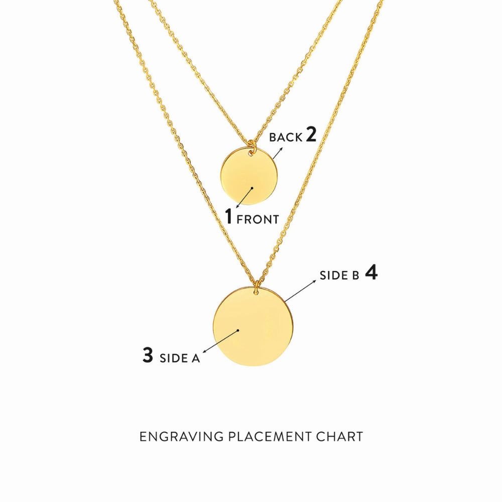 14k Gold Double Strand Disc Necklace