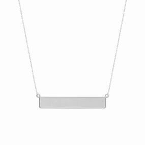 14k Gold Engravable Bar Necklace