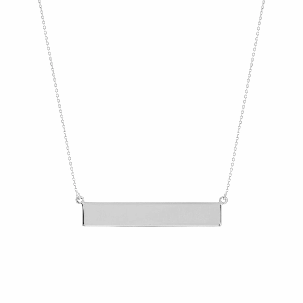 14k Gold Engravable Bar Necklace