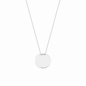 14k Gold Engravable Circle Plate Necklace