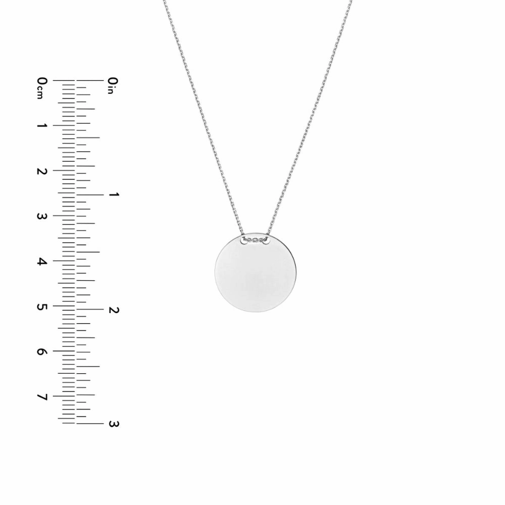 14k Gold Engravable Circle Plate Necklace