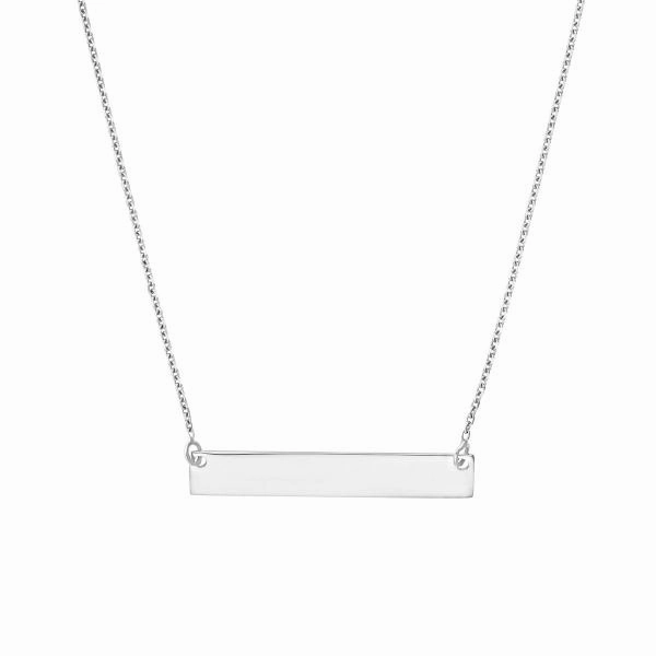14k Gold Engravable Mini Bar Necklace
