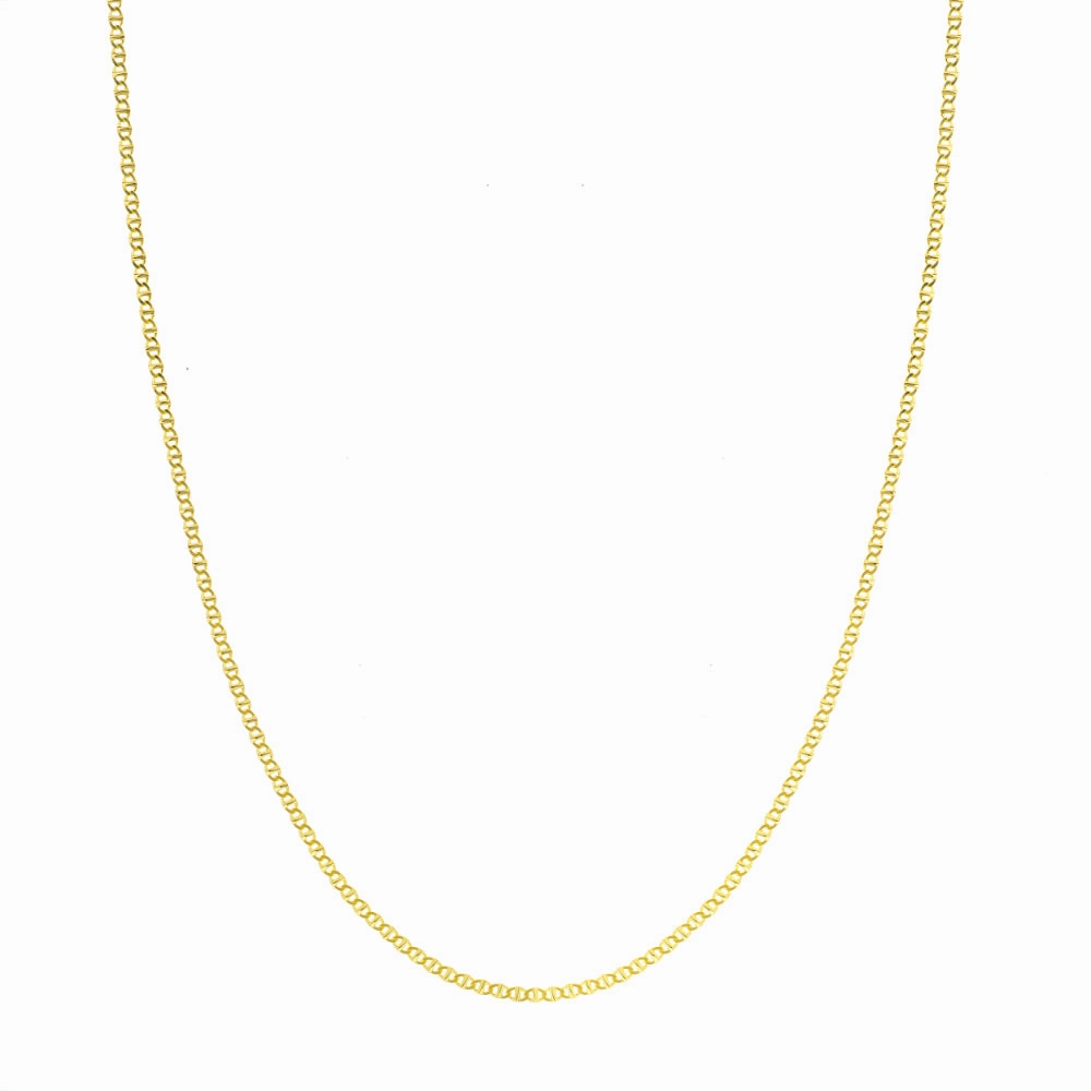 14k Gold Flat Mariner Chain 18"