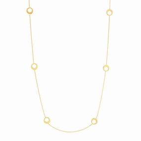 14k Gold Half Circle Stations Necklace