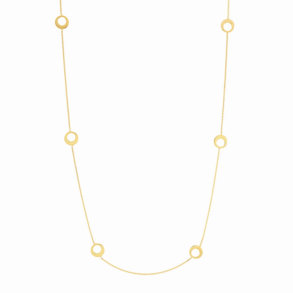 14k Gold Half Circle Stations Necklace