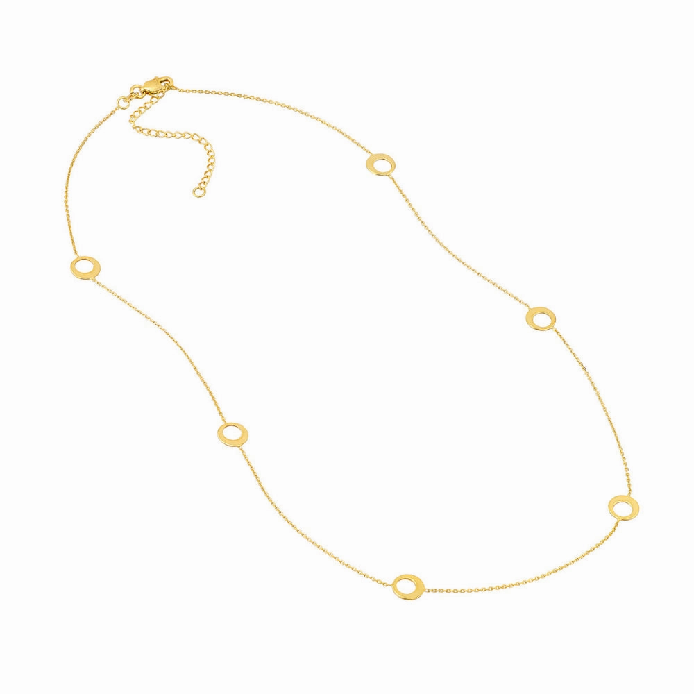 14k Gold Half Circle Stations Necklace