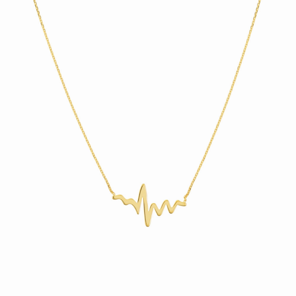 14k Gold Heartbeat Necklace