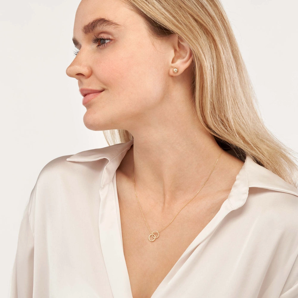 14k Gold Interlocked Circles Adjustable Necklace