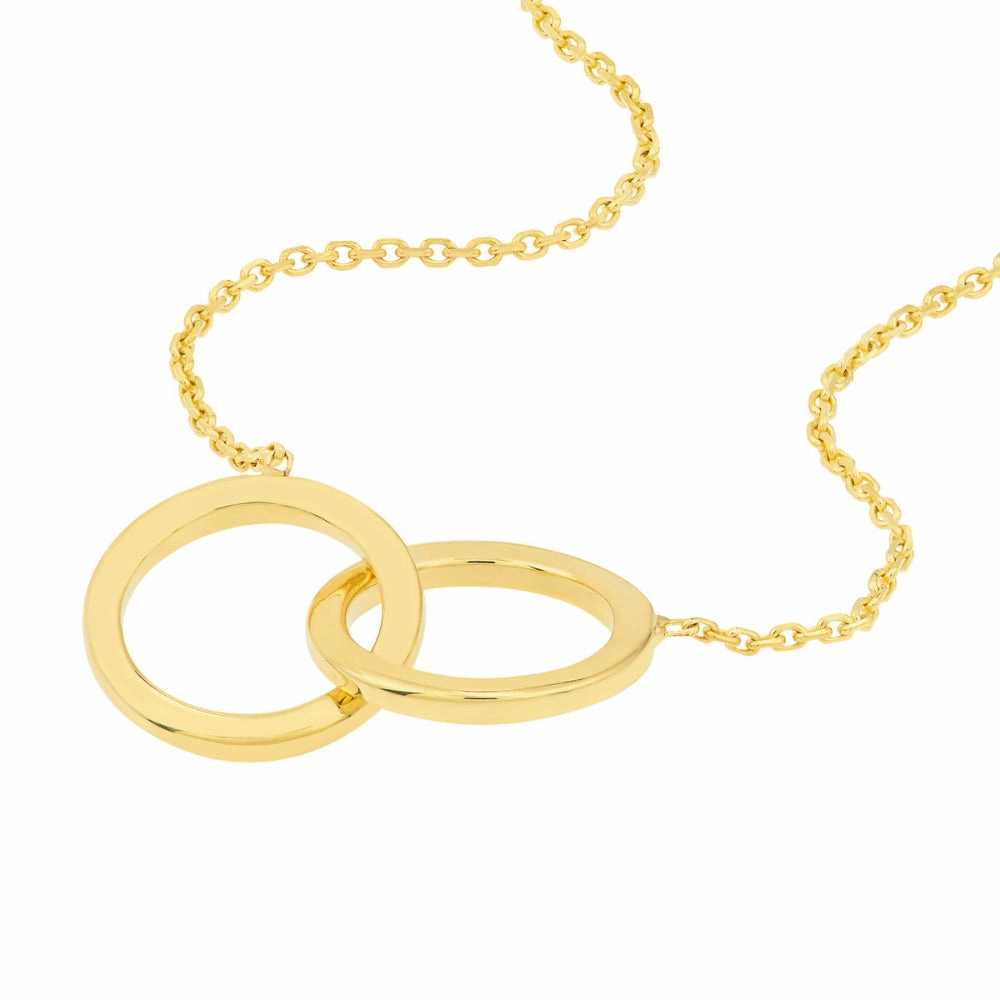 14k Gold Interlocked Circles Adjustable Necklace