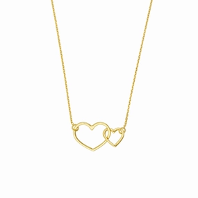 14k Gold Interlocking Hearts Necklace