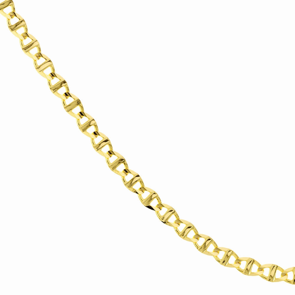 14k Gold Mariner Link Chain, 20"