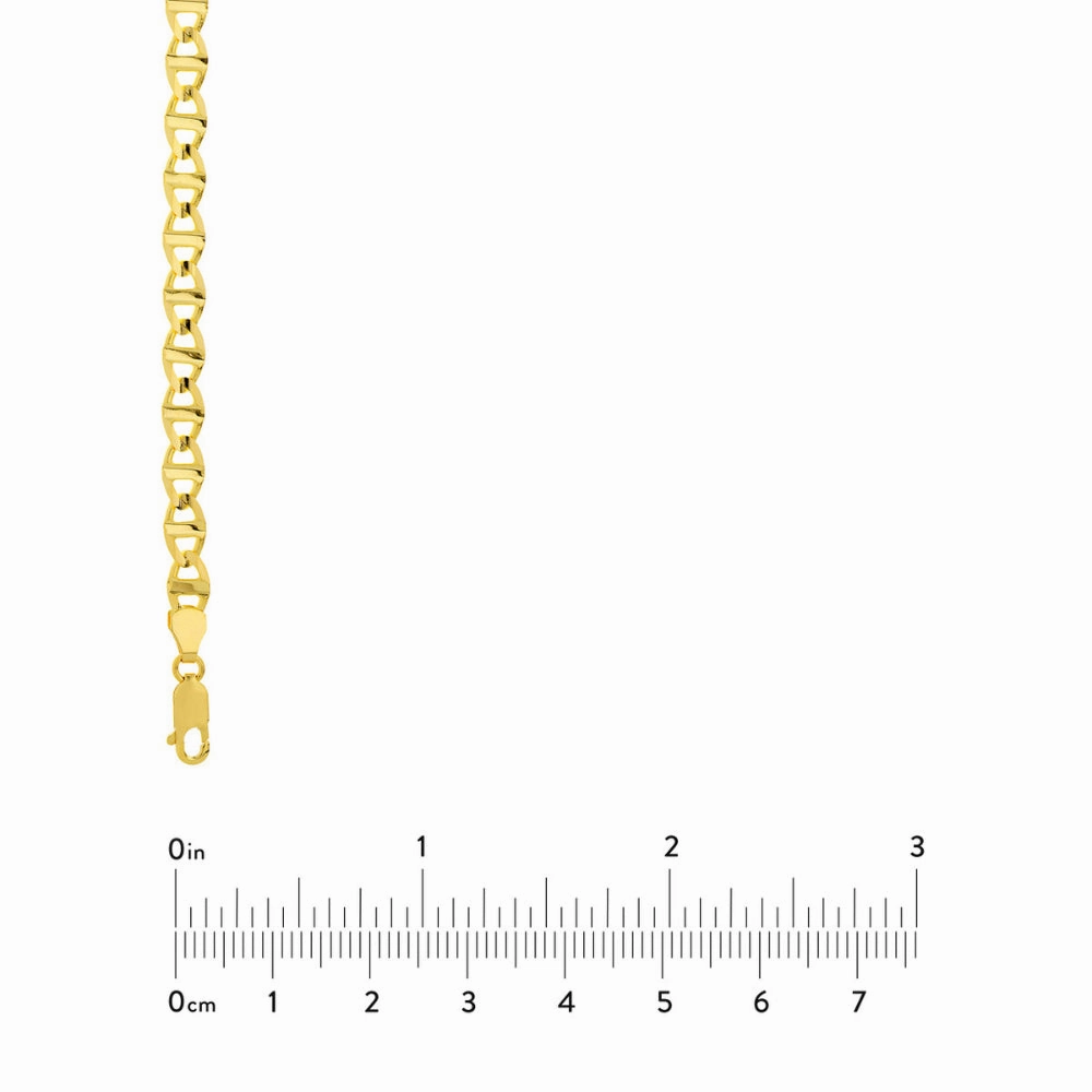 14k Gold Mariner Link Chain, 20"