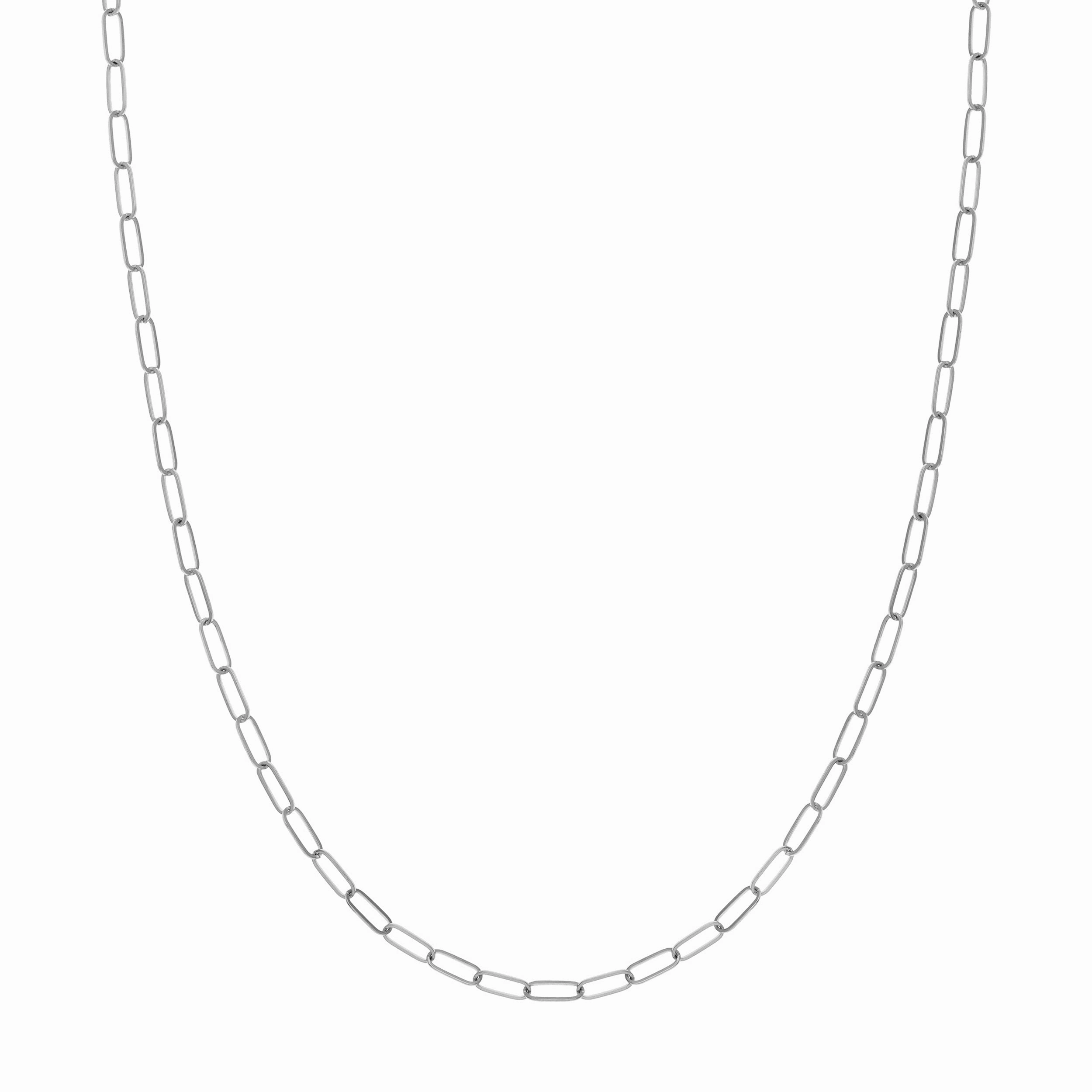 14k Gold Paper Clip Chain Necklace