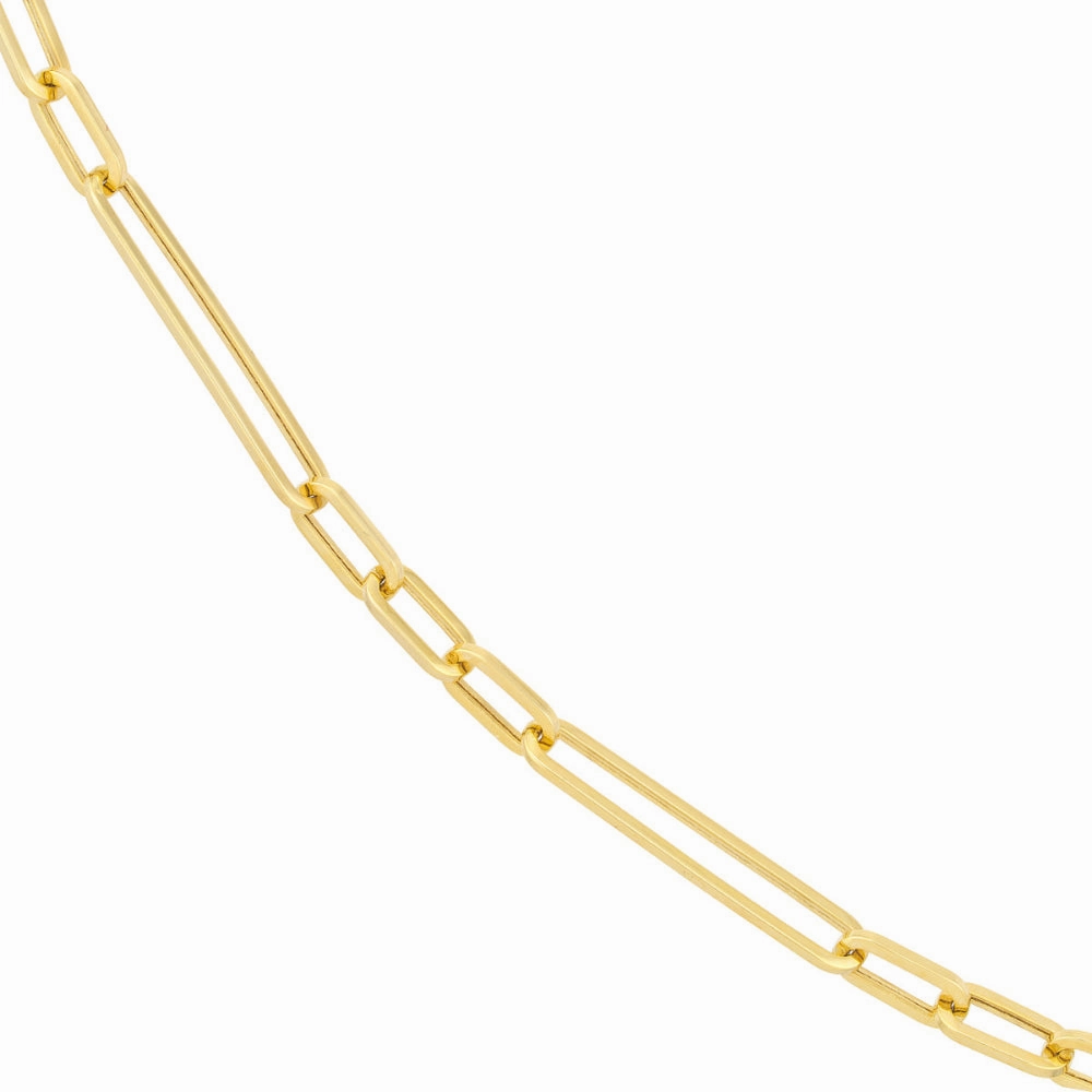 14k Gold Paper Clip Chain Necklace