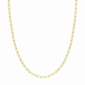 14k Gold Paper Clip Chain Necklace