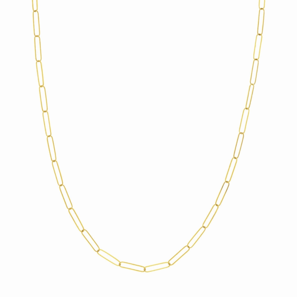 14k Gold Paper Clip Chain Necklace