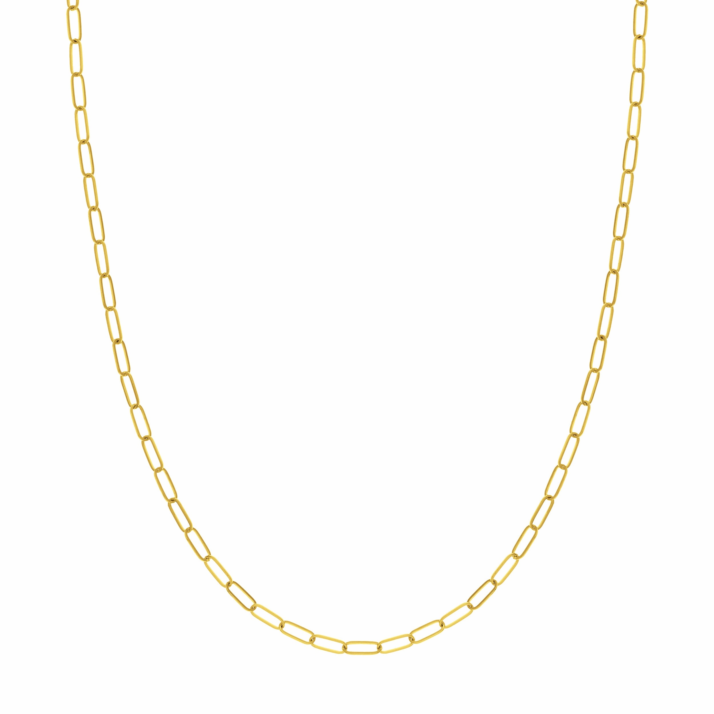 14k Gold Paper Clip Chain Necklace