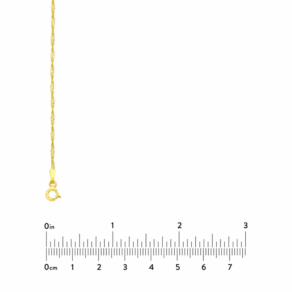 14k Gold Singapore Chain Necklace, 18"