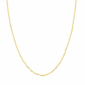 14k Gold Singapore Chain Necklace, 18"