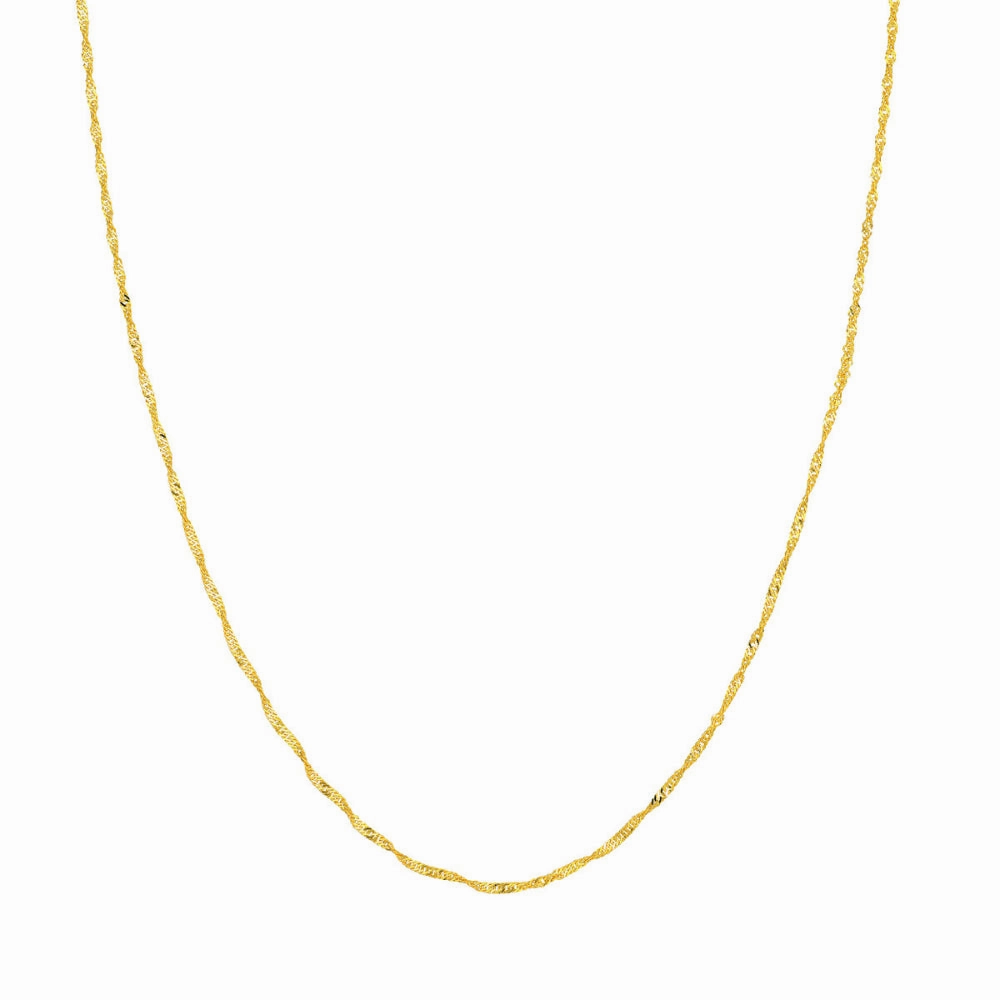 14k Gold Singapore Chain Necklace, 18"