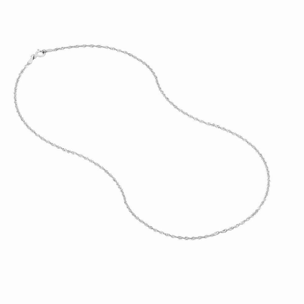14k White Gold 1.4mm Singapore Chain