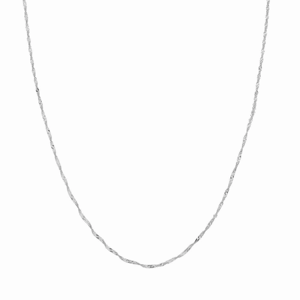14k White Gold 1.4mm Singapore Chain