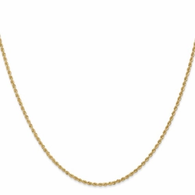 14k Yellow Gold 1.6mm Rope Chain