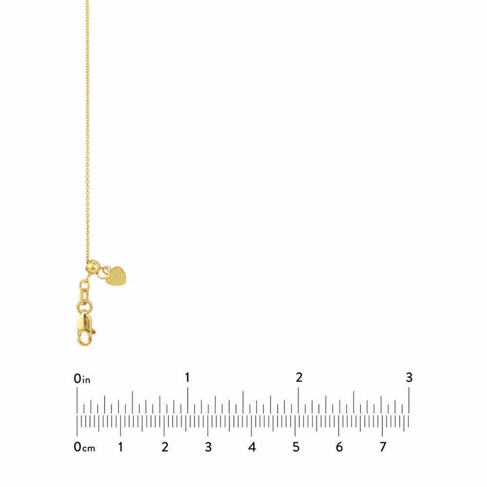 14k Yellow Gold 22" Adjustable Cable Chain