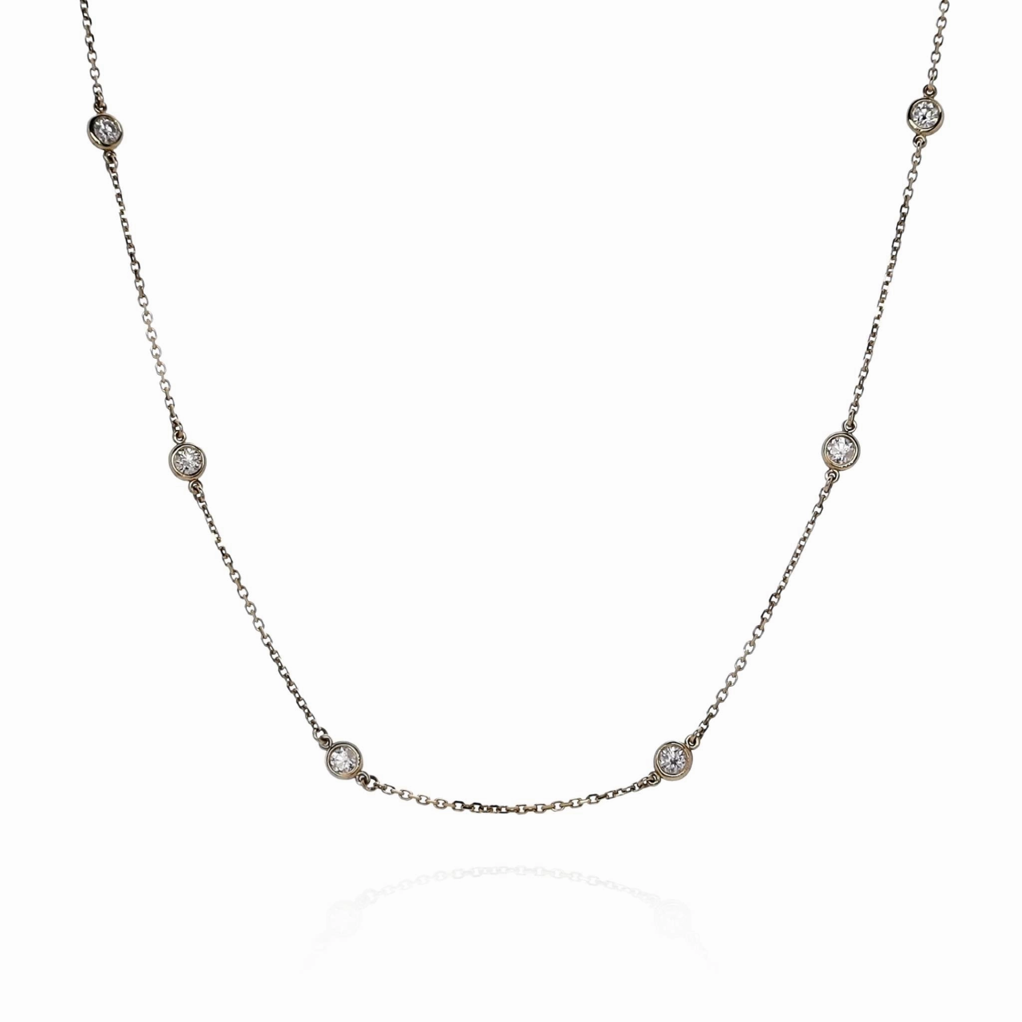 14k Yellow Gold Diamonds By The Yard 2.65mm Diamond Station Necklace