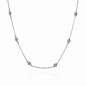14k Yellow Gold Diamonds By The Yard 3mm Diamond Station Necklace