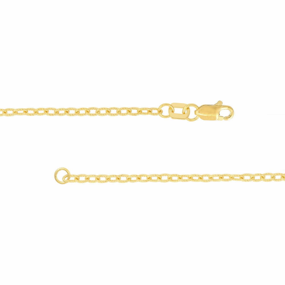 14kt 1.9mm Designer Rolo Chain, 18"