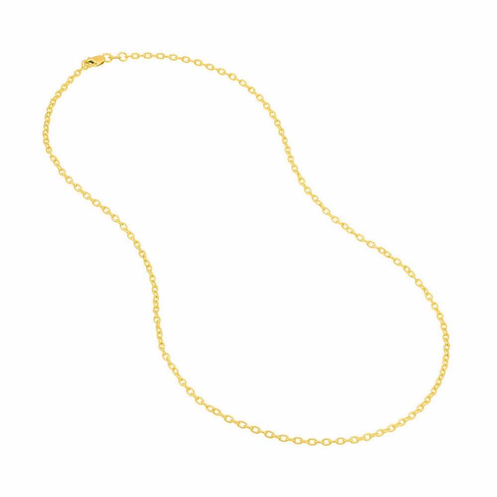 14kt 1.9mm Designer Rolo Chain, 18"