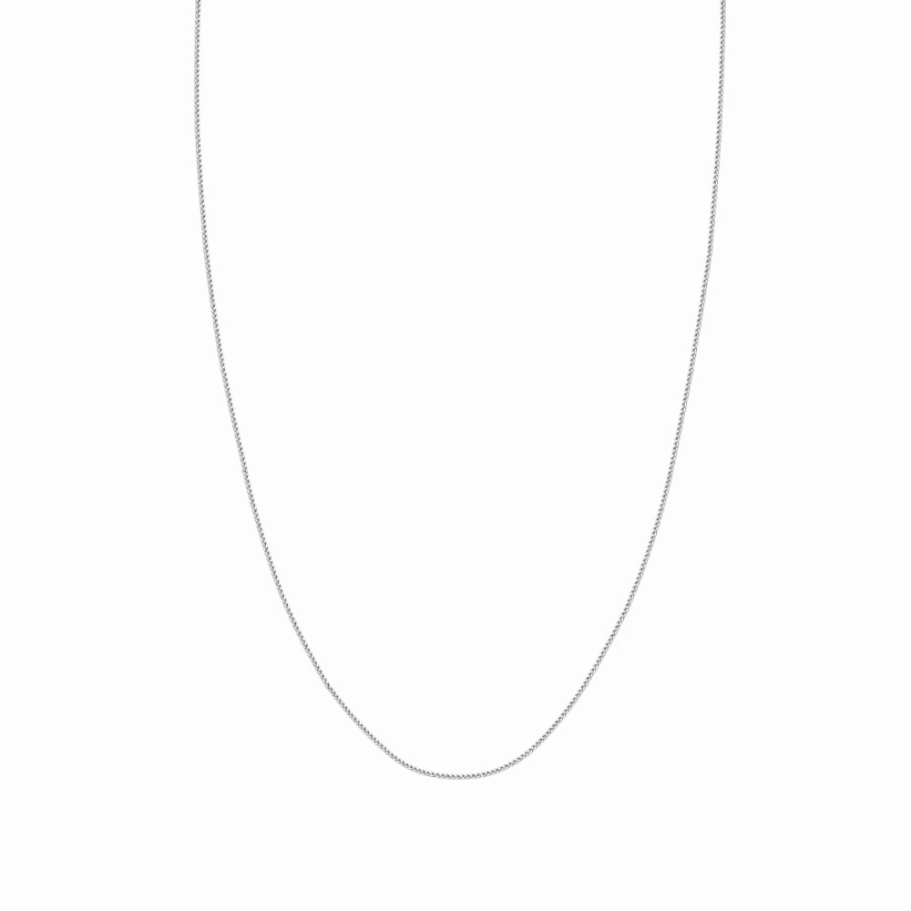 14kt White Gold 1.25mm Wheat Chain, 18"