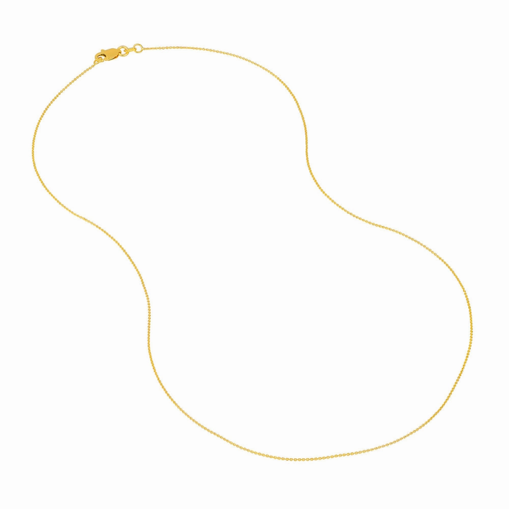 18k Gold Cable Chain .7mm 18" Lobster Clasp