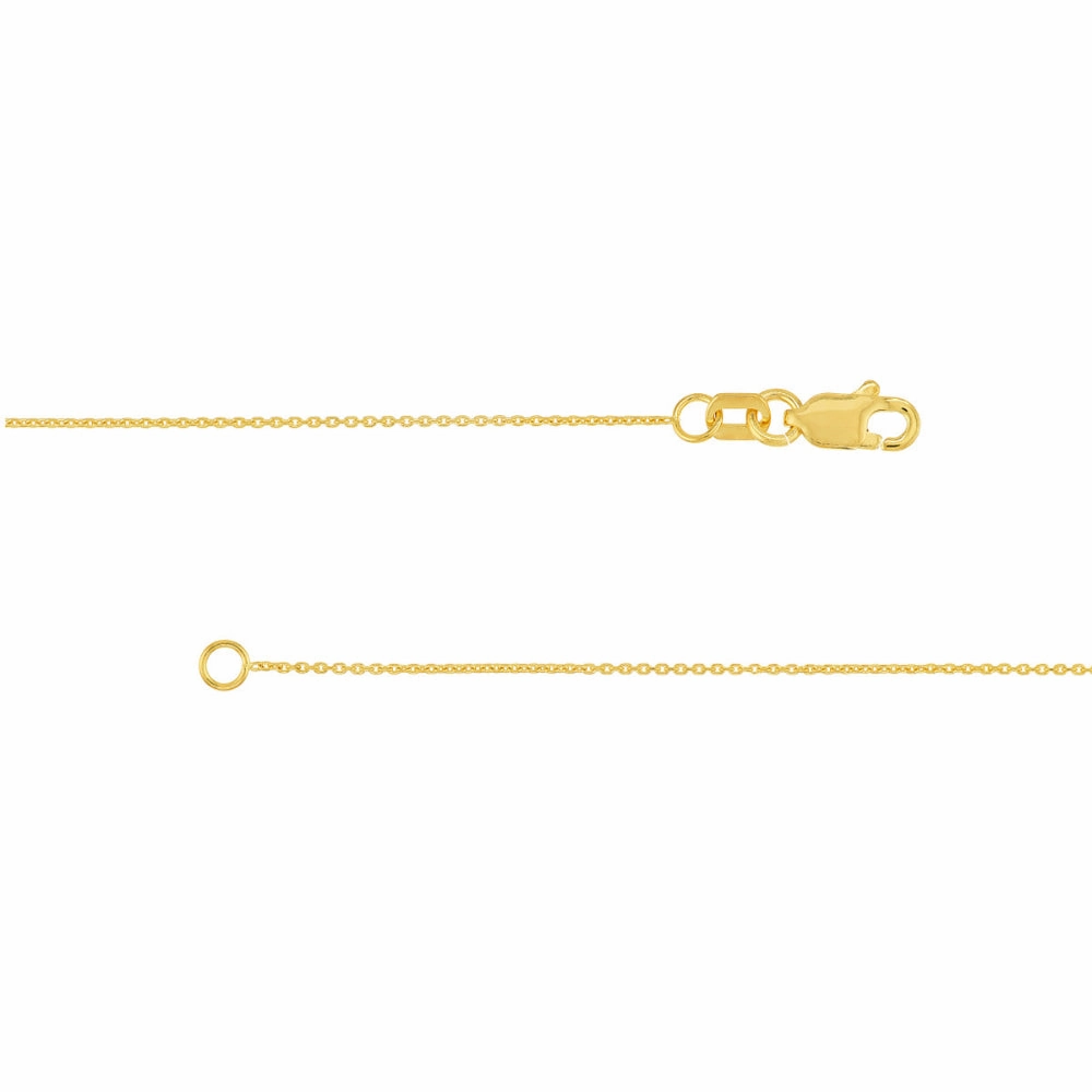 18k Gold Cable Chain .7mm 18" Lobster Clasp