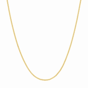 18k Gold Cable Chain .7mm 18" Lobster Clasp
