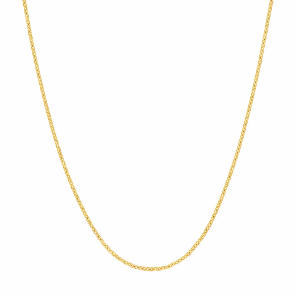 18k Gold Cable Chain .7mm 18" Lobster Clasp