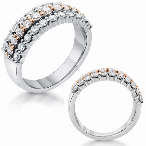 1.02 ctw. ROSE & WHITE GOLD FASHION DIAMOND RING D4349RW