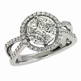 1.06 ctw. WHITE GOLD DIAMOND RING D3930WG