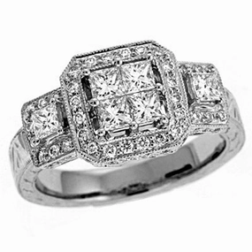 1.06 ctw. WHITE GOLD DIAMOND RING D4030WG